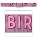 METALLIC HBD FRINGE BANNER 10"X9' PINK