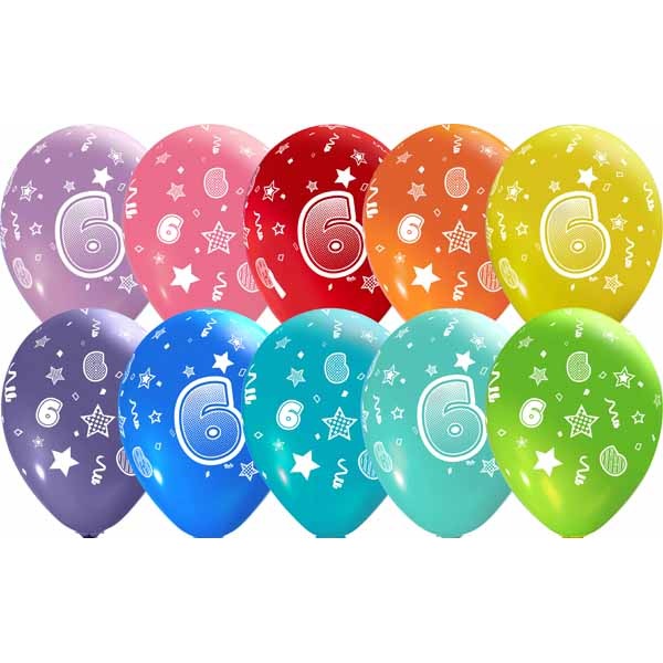#6 NUMBERS-ALL-OVER 12" TRENDY ASST 50/B