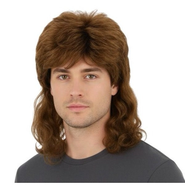 Brown Mullet Costume Wig