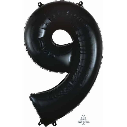 34-Inch Black Number 9 Foil Balloon