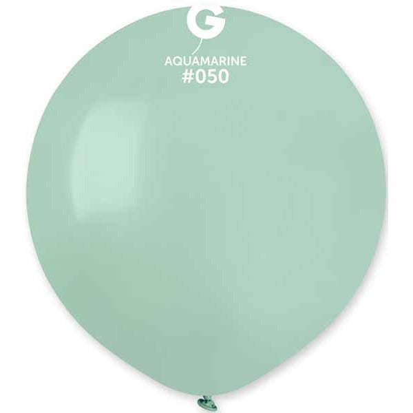 Gemar 19 Inch Aquamarine Latex Balloons, 25 Pack
