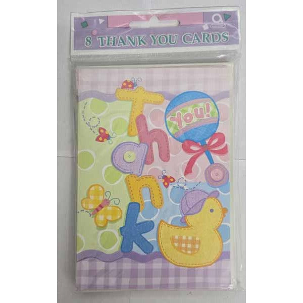 Hugs & Stitches Baby Thank You Cards, 8 Pack