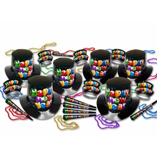 Galaxy Multicolor New Year's Party Kit for 50 Guests