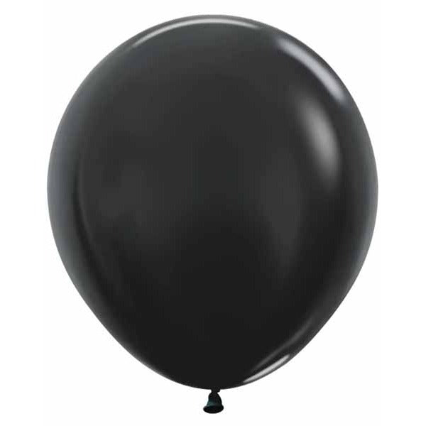 Sempertex 18-Inch Metallic Black Latex Balloons, 25 Pack