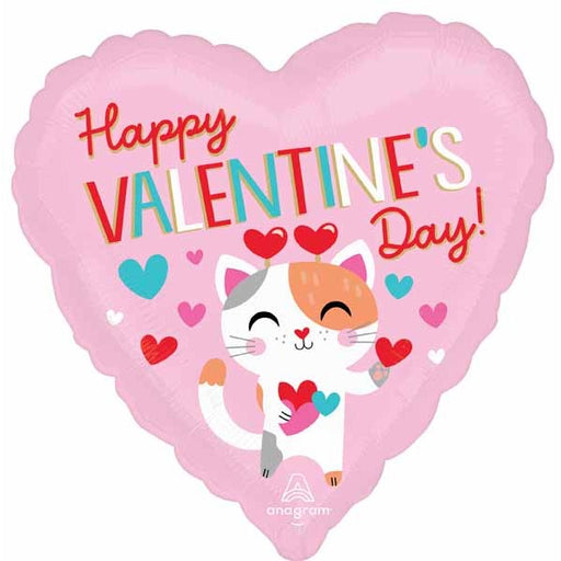 Purr-fect Kitty 18-Inch Heart Foil Valentine's Day Balloon