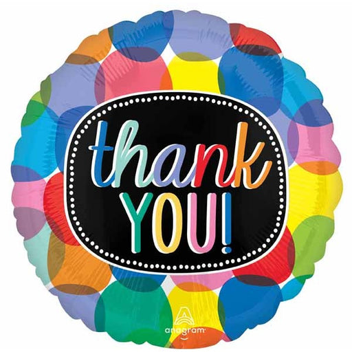Bubbly Thank You 18-Inch Round Foil Balloon