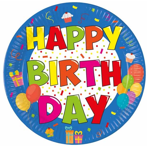 PAPER PLATES 7.6" 8/PK KOKLIKO HBDAY