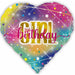 Girl Birthday Heart Foil Balloon, 18 Inch
