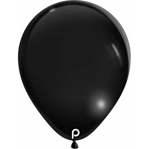 Prima Black 5-Inch Round Latex Balloons, 100 Count