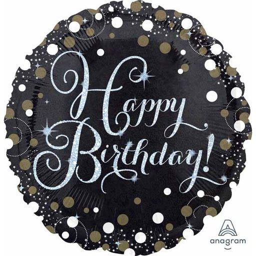 Sparkling Happy Birthday Holographic Foil Balloon, 18 Inch