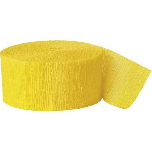Yellow Crepe Paper Streamer, 81 ft