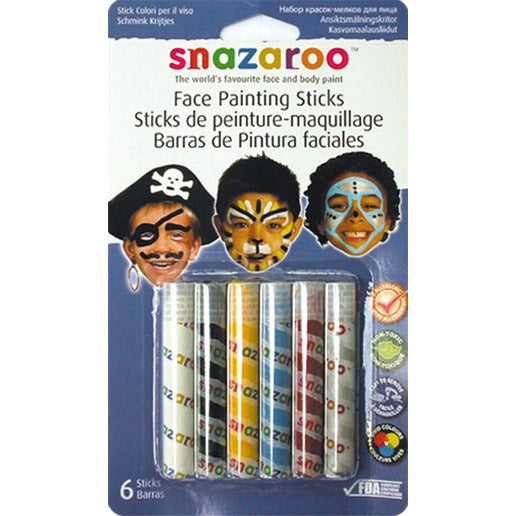 Snazaroo Boys Face Painting Sticks, Set of 6