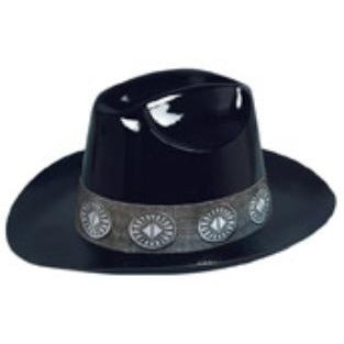 Black Plastic Cowboy Hat
