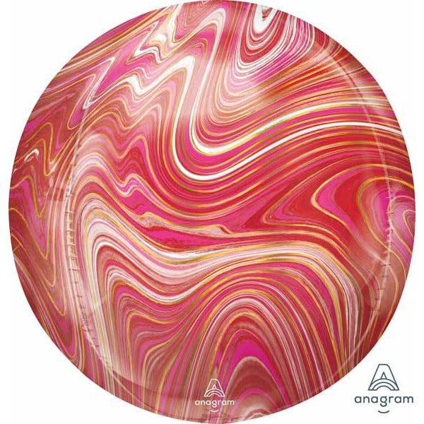 Red & Pink Marblez 16-Inch Orbz Foil Balloon