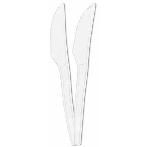 White Reusable Knives, 10 Pack