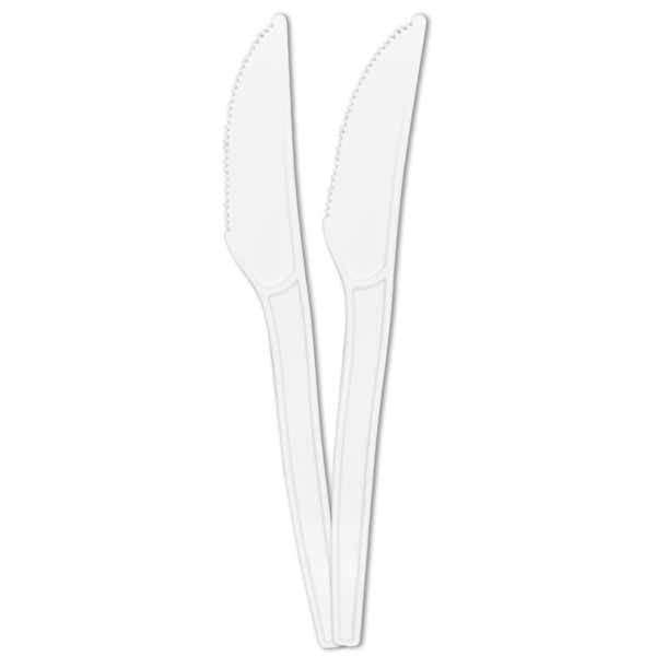 White Reusable Knives, 10 Pack