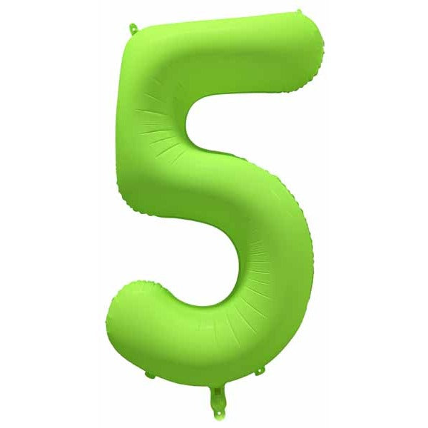 Decochamp 34-Inch Neon Green Number 5 Balloon