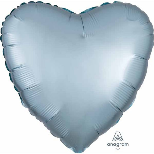 18 Inch Pastel Blue Satin Luxe Heart Foil Balloon