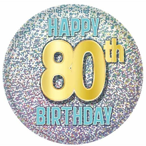 80th Birthday Printed Button
