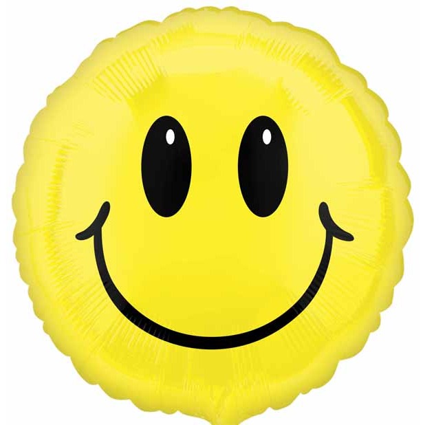 18-Inch Yellow Smiley Face Big Eyes Foil Balloon