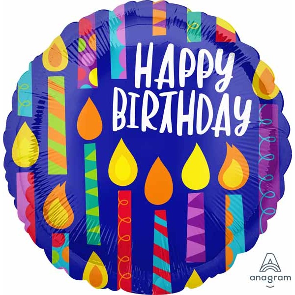 Happy Birthday Happy Candles Jumbo Round Foil Balloon