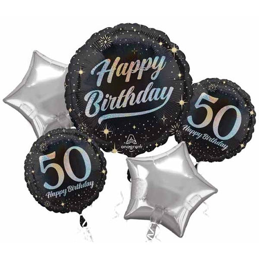 Sparkling 50th Birthday Foil Balloon Bouquet