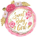 Baby Girl Floral Geo 36-Inch Foil Balloon