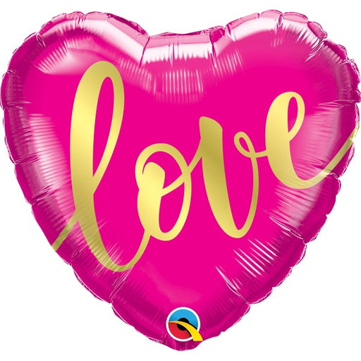 Ballon en aluminium cœur Love Gold 18 pouces