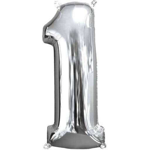 26-Inch Silver Number 1 Foil Balloon