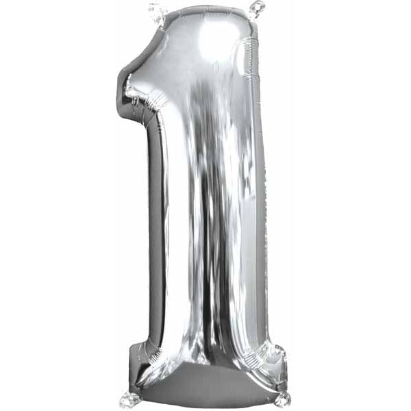26-Inch Silver Number 1 Foil Balloon