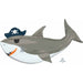 Ahoy Birthday Shark 41-Inch Shaped Foil Balloon