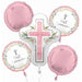 Pink First Communion Foil Balloon Bouquet