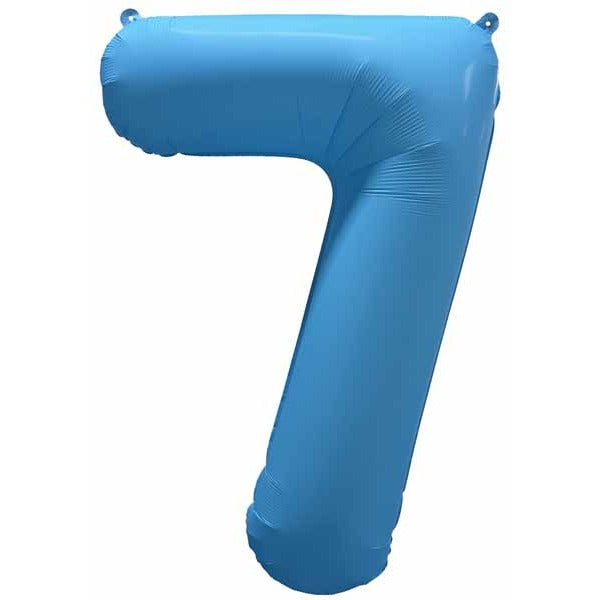 Decochamp 34" Neon Blue Number 7 Balloon
