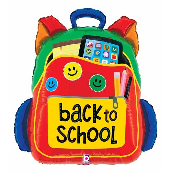 Backpack Back to School 25-Inch Foil Balloon
