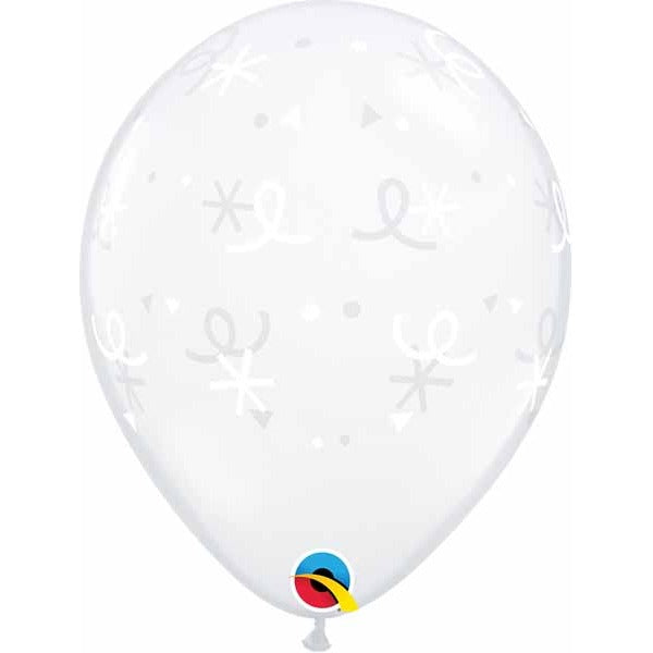 Six-Point Stars & Confetti 11-Inch Latex Balloons, 50 Count