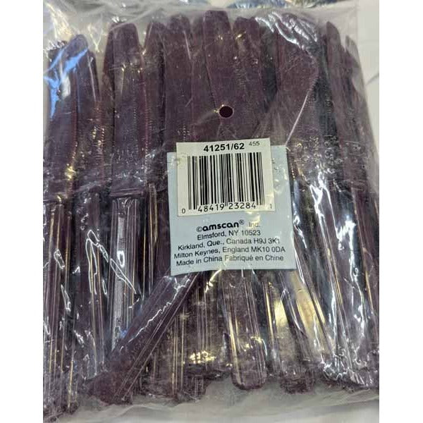 Eggplant Purple Plastic Knives, 50 Count