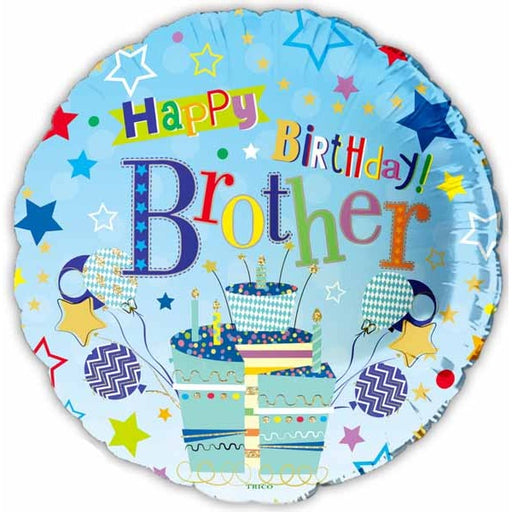 Happy Birthday Brother 18-Inch Foil Balloon