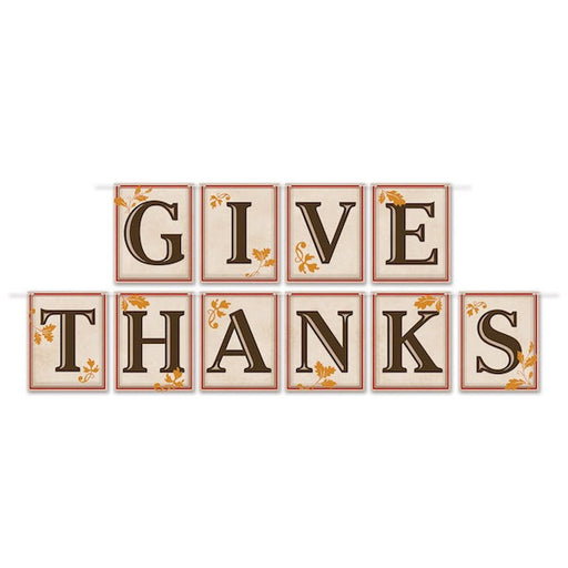 Give Thanks Thanksgiving Pennant Banner