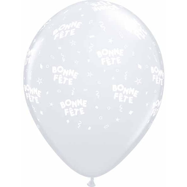 BONNE FETE ALL OVER 12" 50/BAG CLEAR