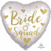 Satin Bride Squad Heart Foil Balloon, 18 Inch