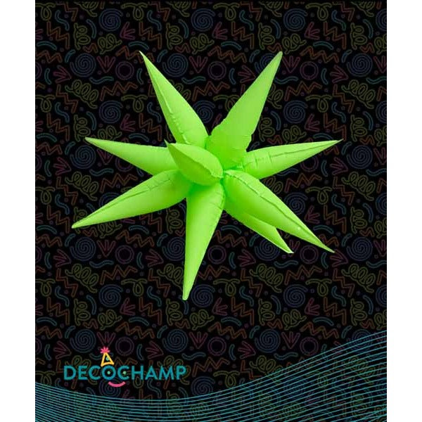 DecoChamp 40" Neon Green Starburst Foil Balloon