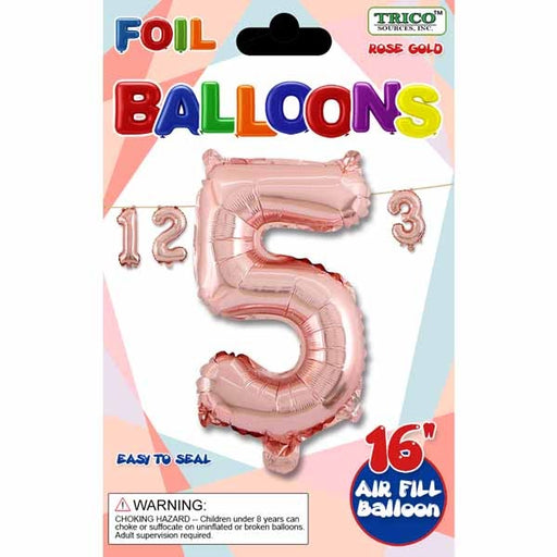 16" Rose Gold Number 5 Foil Balloon