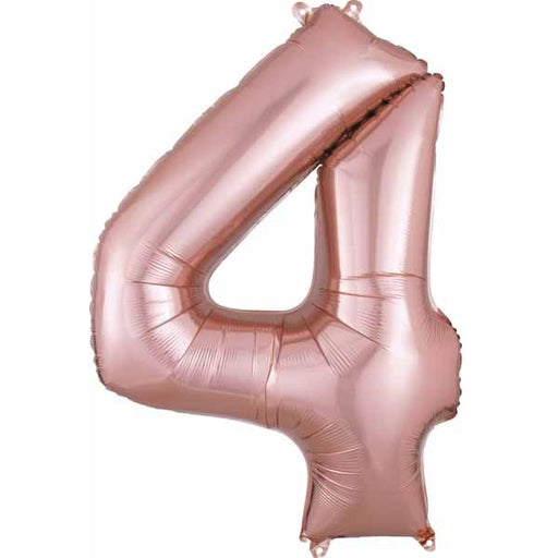 34-Inch Rose Gold Number 4 Balloon