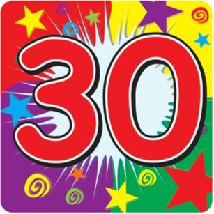30 NUMBER COASTERS 8/PKG 3.5"
