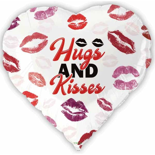 Hugs & Kisses Heart Balloon, 18 Inch
