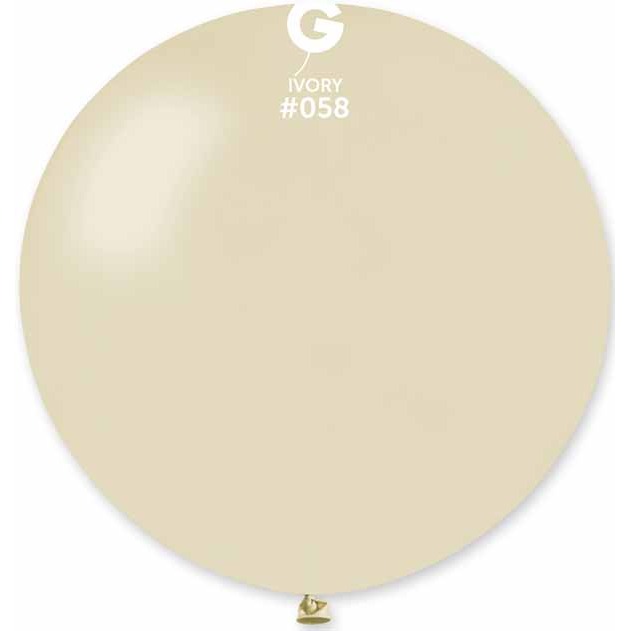 Gemar 31" Metallic Ivory Latex Balloon #058, 1 Count