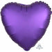 Royal Purple Satin Luxe Heart Foil Balloon, 18 Inch