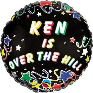 Ballon en mylar "Over the Hill" de 18 pouces (45 cm) à écrire par-dessus
