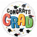 Bright Congrats Grad 18 Inch Round Foil Balloon