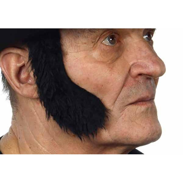 Black Costume Sideburns, 7 x 21 cm